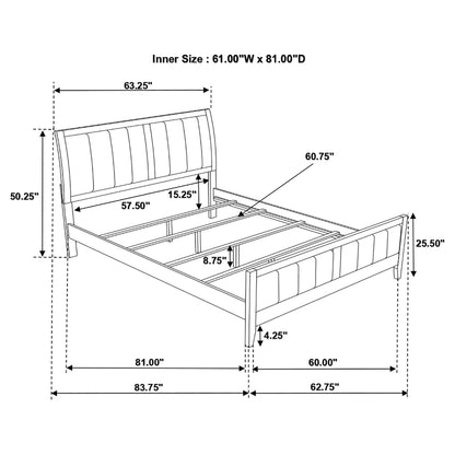 Queen Panel Bed with brown upholstered headboard and footboard by HouseOfZazla on Tampa Home & Garden Store