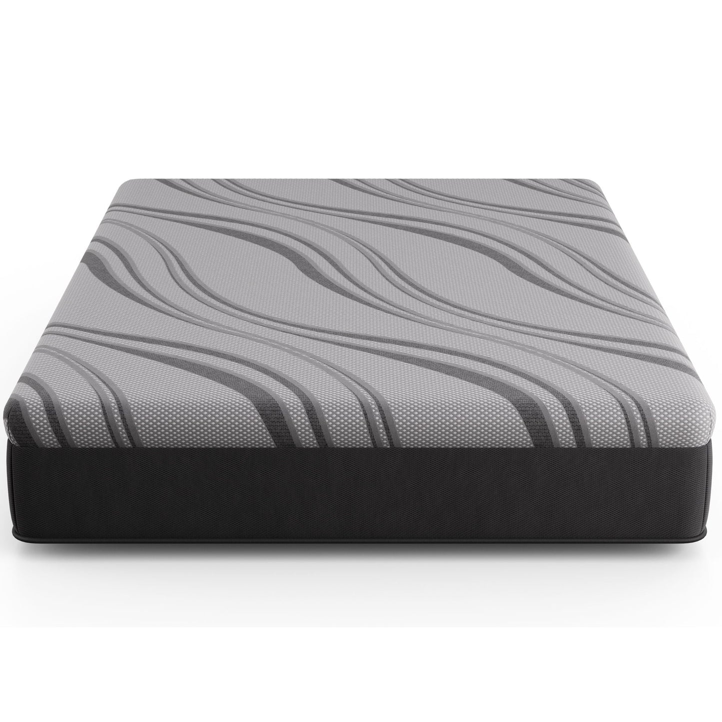 Bib Nl 12in Pro Gel Hybrid Mattress gray striped cover HouseOfZazla on Tampa Home & Garden Store