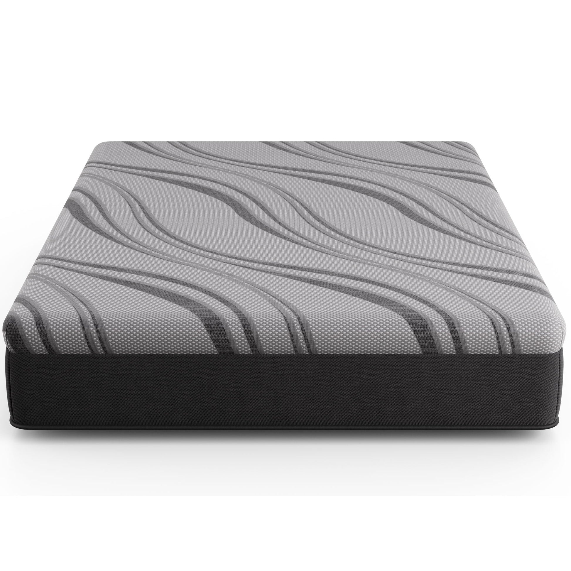 Bib Nl 12in Pro Gel Hybrid Mattress gray striped cover HouseOfZazla on Tampa Home & Garden Store