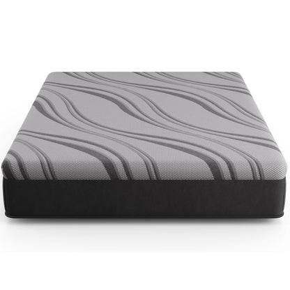 Bib Nl 12in Pro Gel Hybrid Mattress gray striped cover HouseOfZazla on Tampa Home & Garden Store