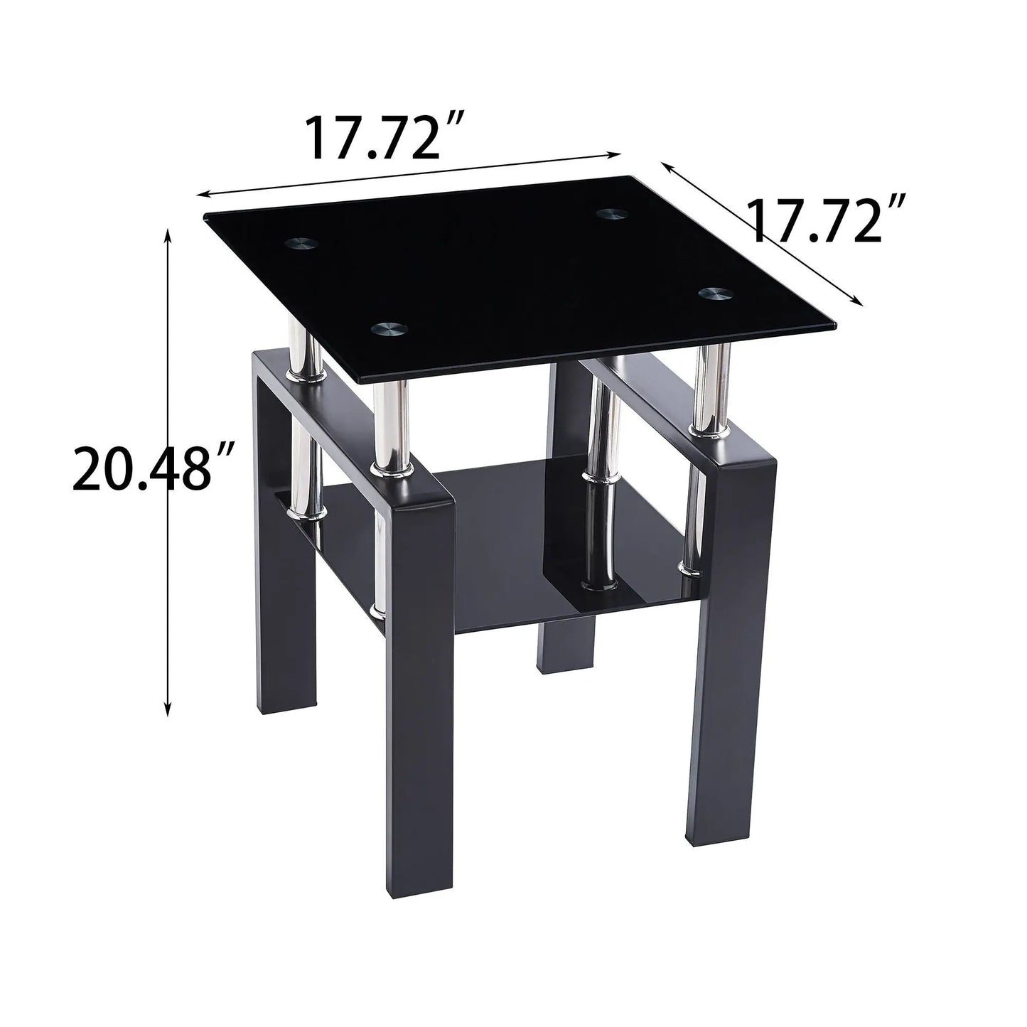 Tempered Glass Table With Storage For Living Room