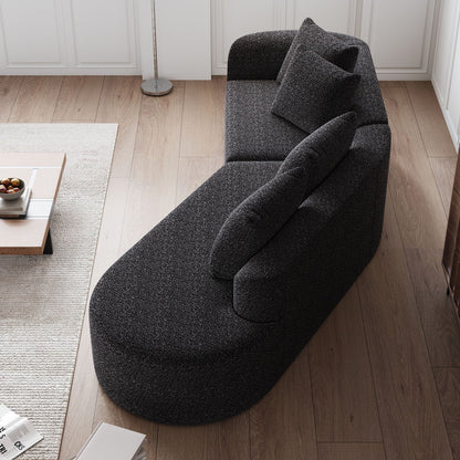 Chenille Sectional Sofa and Soft Throw Pillows
