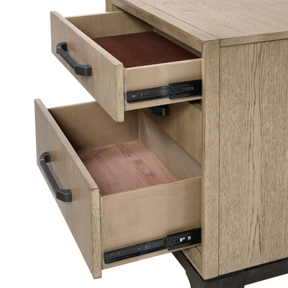 3-drawer brown wood nightstand with black metal handles by HouseOfZazla on Tampa Home & Garden Store