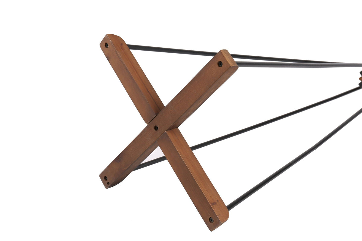 Freestanding coat rack with reclaimed wood and black metal rods, natural finish on Tampa Home & Garden Store