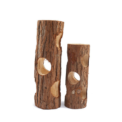 Solid wood tree tube bird toy bark-textured hollow tubes (2) by Sell My Stuff on Tampa Home & Garden Store