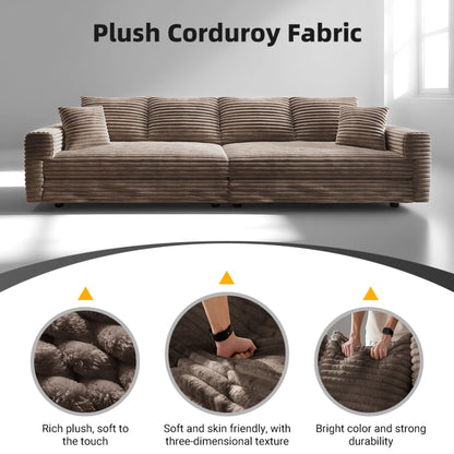 Deep Seat Sofa Bed With Ottoman and Soft Pillows