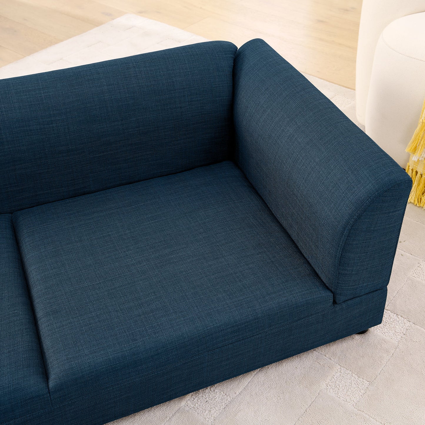 Comfortable Oversized Pet Sofa navy blue textured fabric for medium and large dogs on Tampa Home & Garden Store