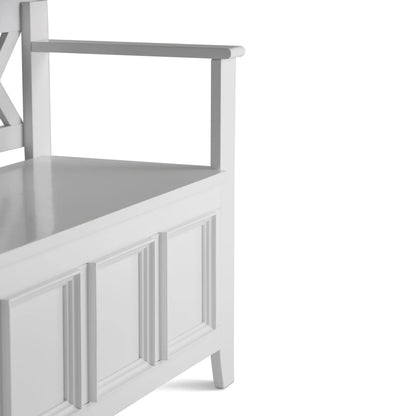 Amherst Handcrafted Entryway Storage Bench by Unique Piece Furniture, white wood on Tampa Home & Garden Store
