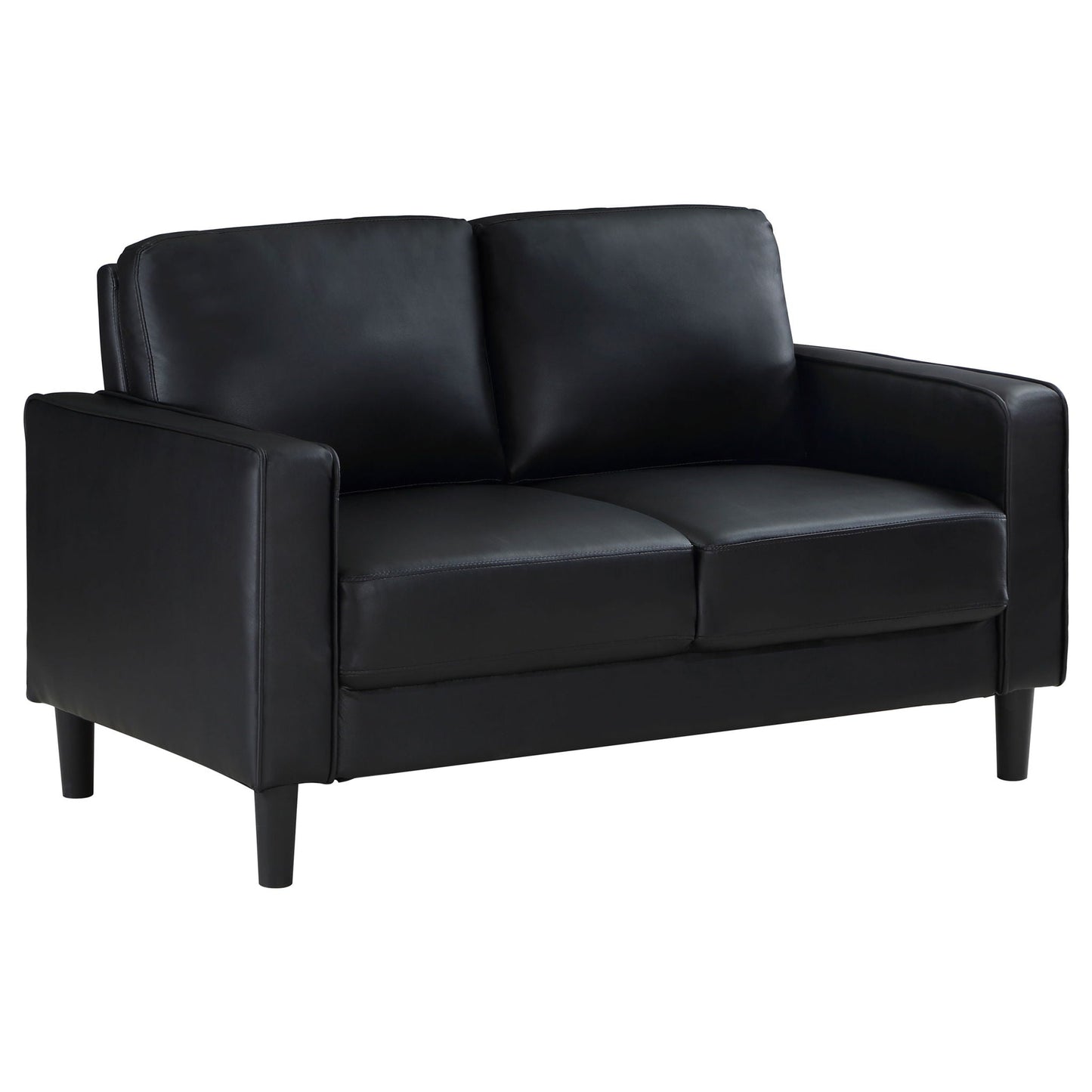 Ruth Two Piece Track Arm Sofa and Black Cushions