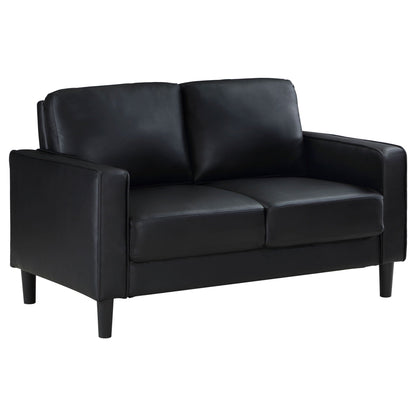 Ruth Two Piece Track Arm Sofa and Black Cushions