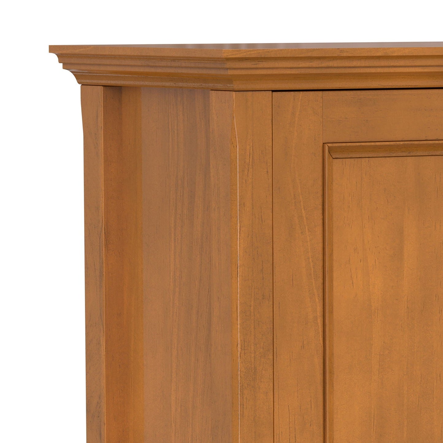 Amherst handcrafted low storage cabinet in warm honey wood with paneled doors HouseOfZazla on Tampa Home & Garden Store