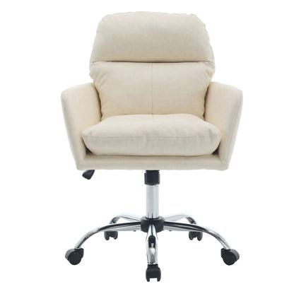 Beige swivel chair with adjustable height, cushioned back and seat, chrome base, 5-casters on Tampa Home & Garden Store