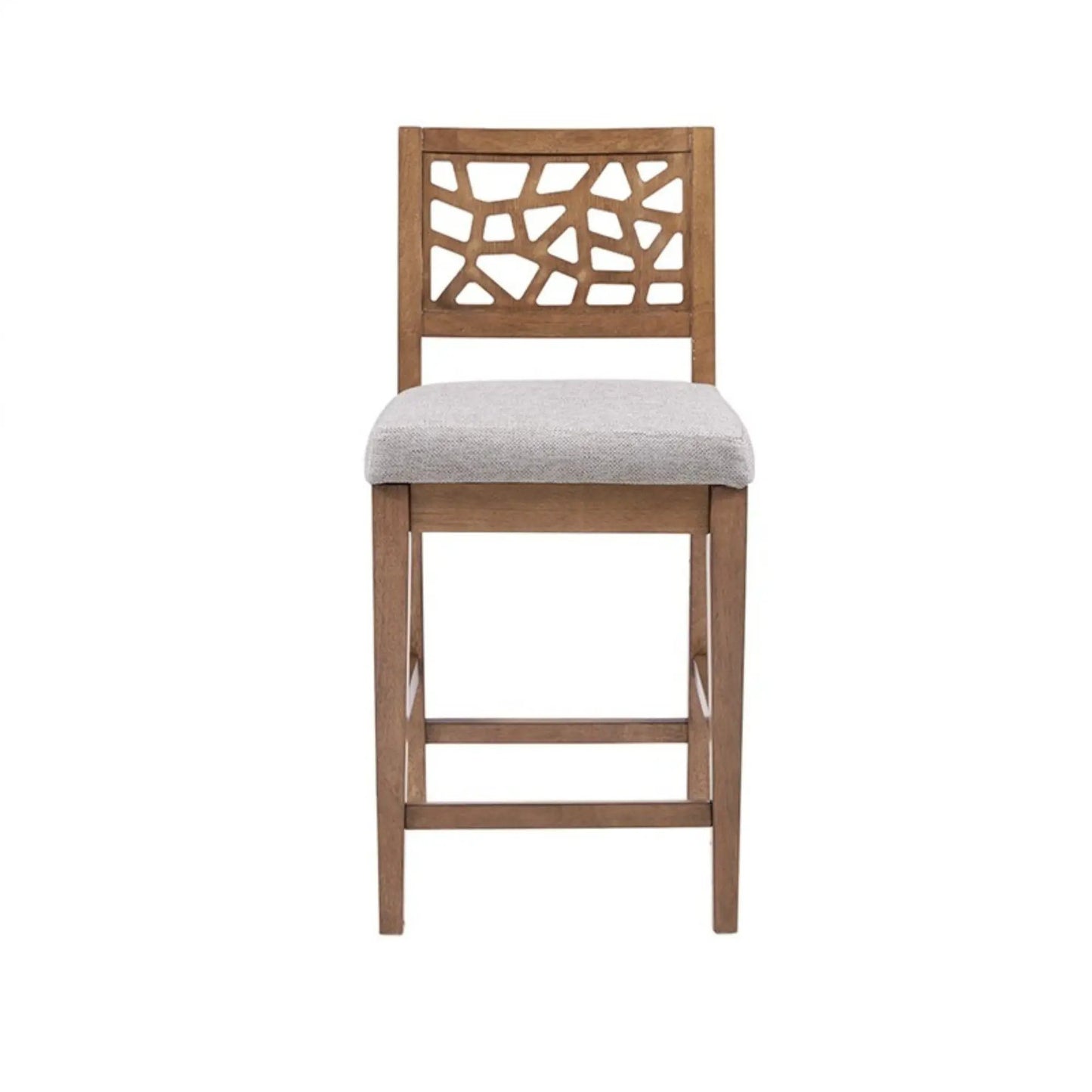 Counter Stool Light Gray Upholstered Seat