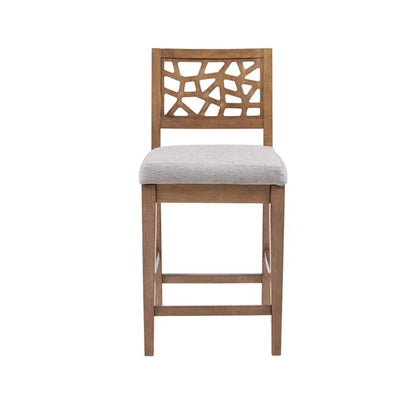 Counter Stool Light Gray Upholstered Seat