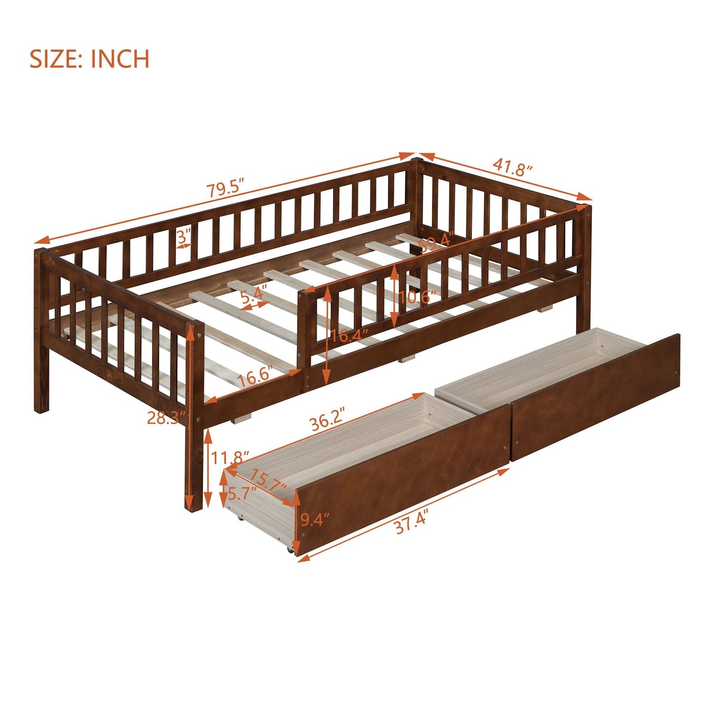 Multi Functional Wooden Daybed and Bedroom
