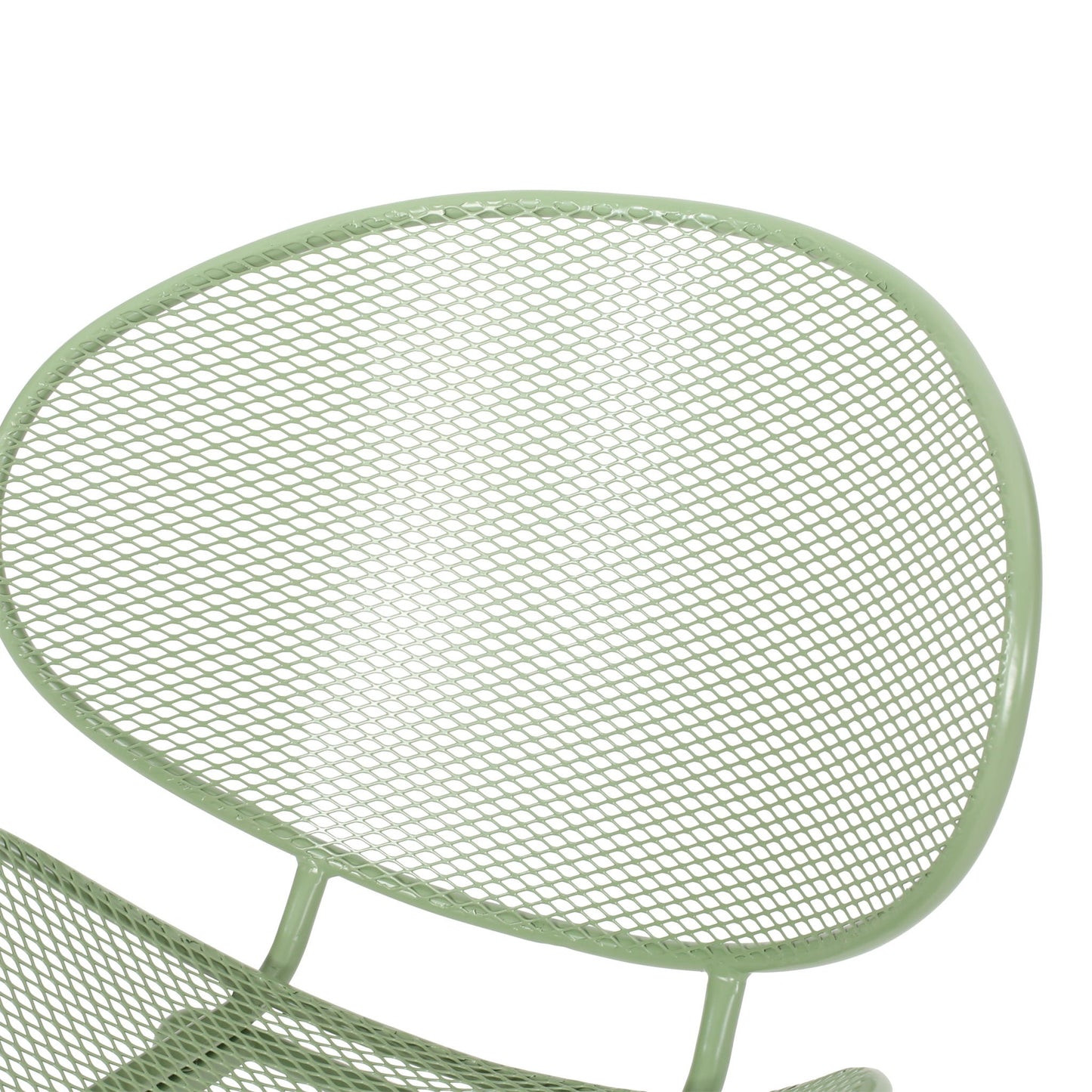Elba contemporary armless outdoor chairs mint green metal mesh HouseOfZazla set of 2 on Tampa Home & Garden Store