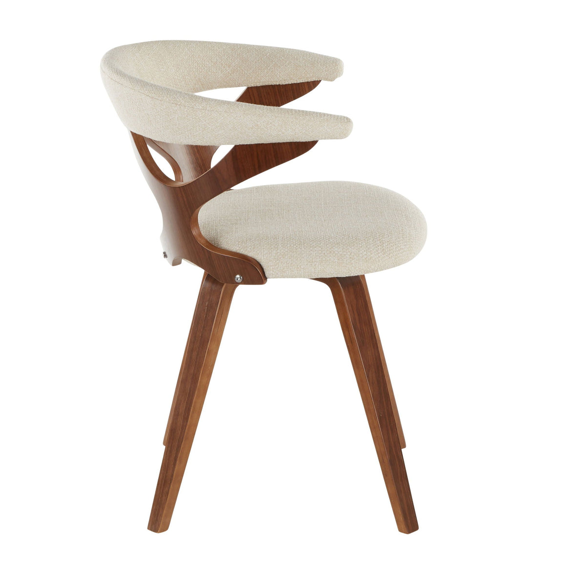 Mid-century swivel dining chair beige fabric with walnut wood base HouseOfZazla on Tampa Home & Garden Store