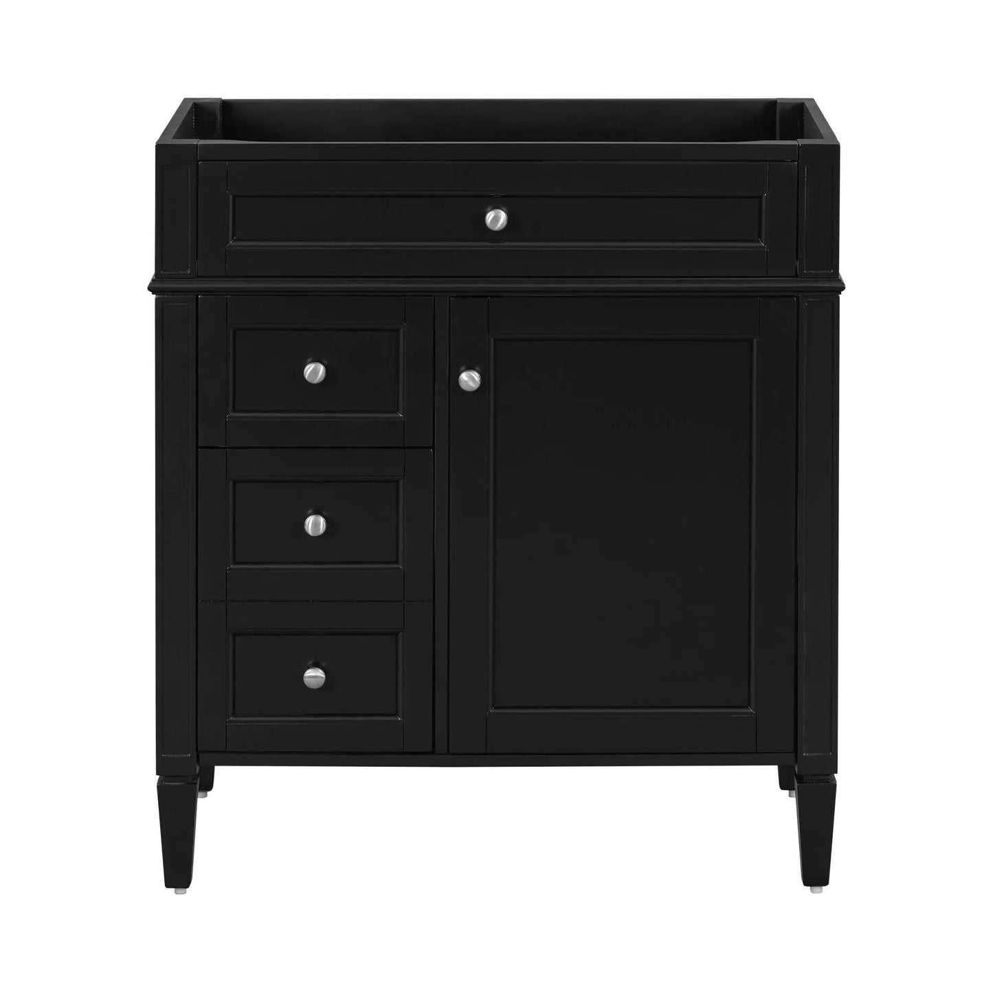 Bathroom Vanity Base with 2 drawers and tipout black finish hardware Unique Piece Furniture on Tampa Home & Garden Store