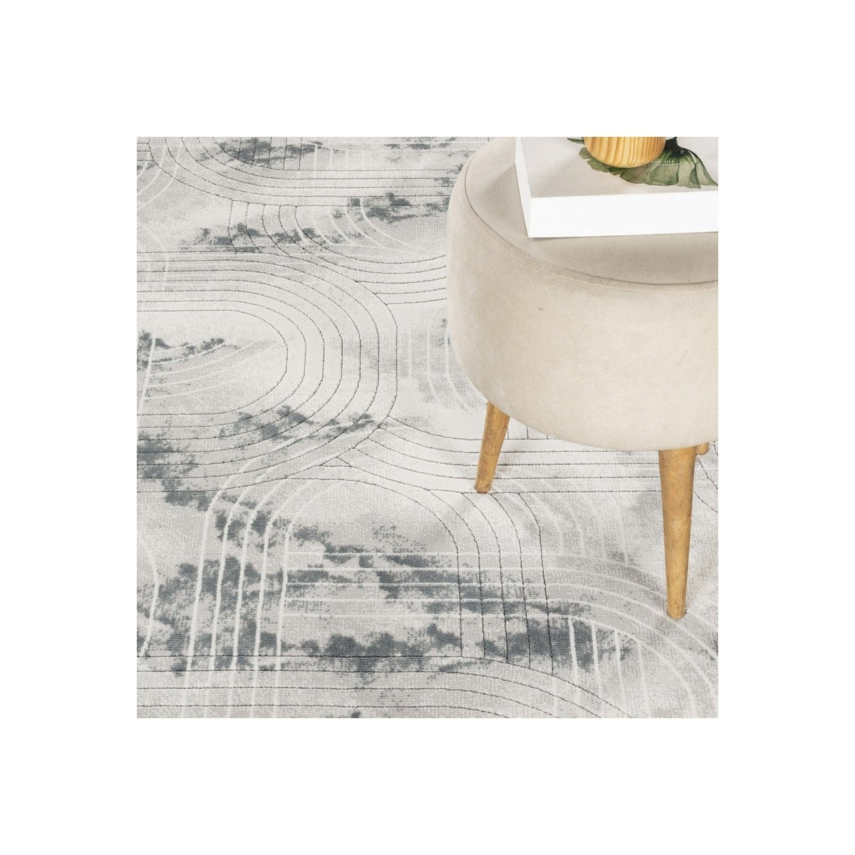 Ultra Soft Geometric Rug in Ivory and Gray area rug by HouseOfZazla on Tampa Home & Garden Store