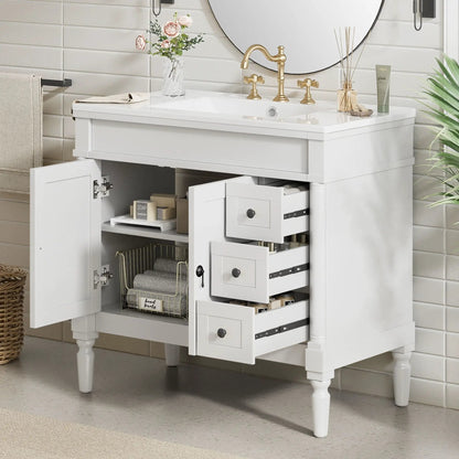 Bathroom Vanity With Ceramic Sink and Soft Close