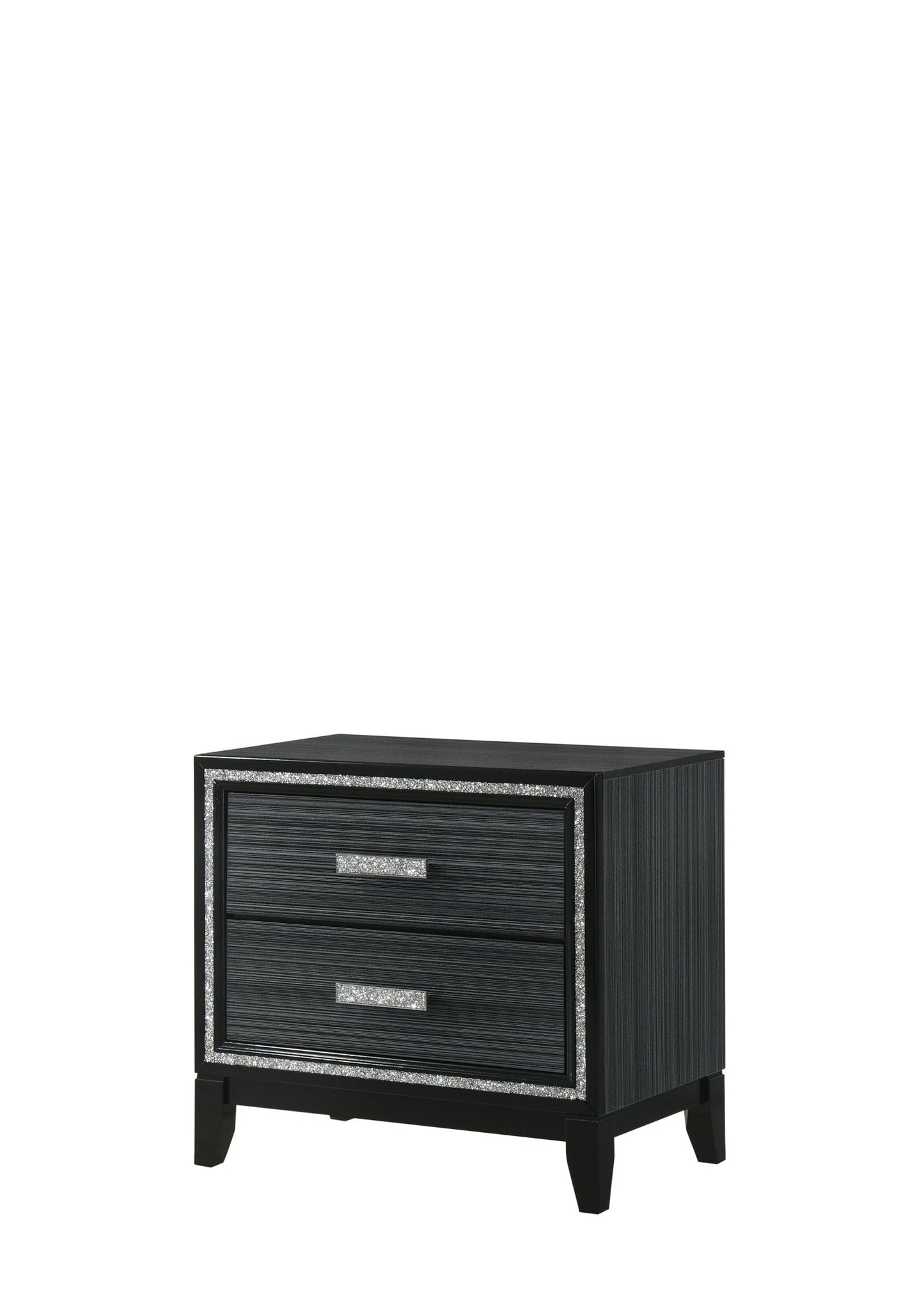 Haiden Weathered Nightstand with Silver Trim