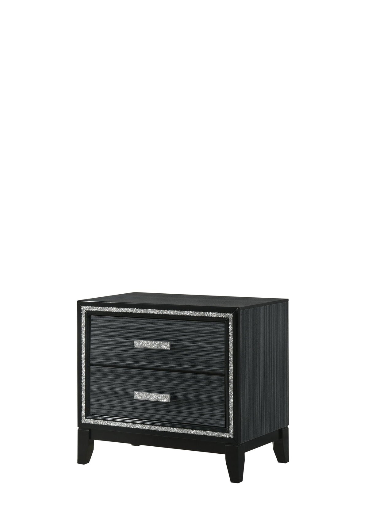 Haiden Weathered Nightstand black accent nightstand with 3 drawers glitter trim HouseOfZazla on Tampa Home & Garden Store