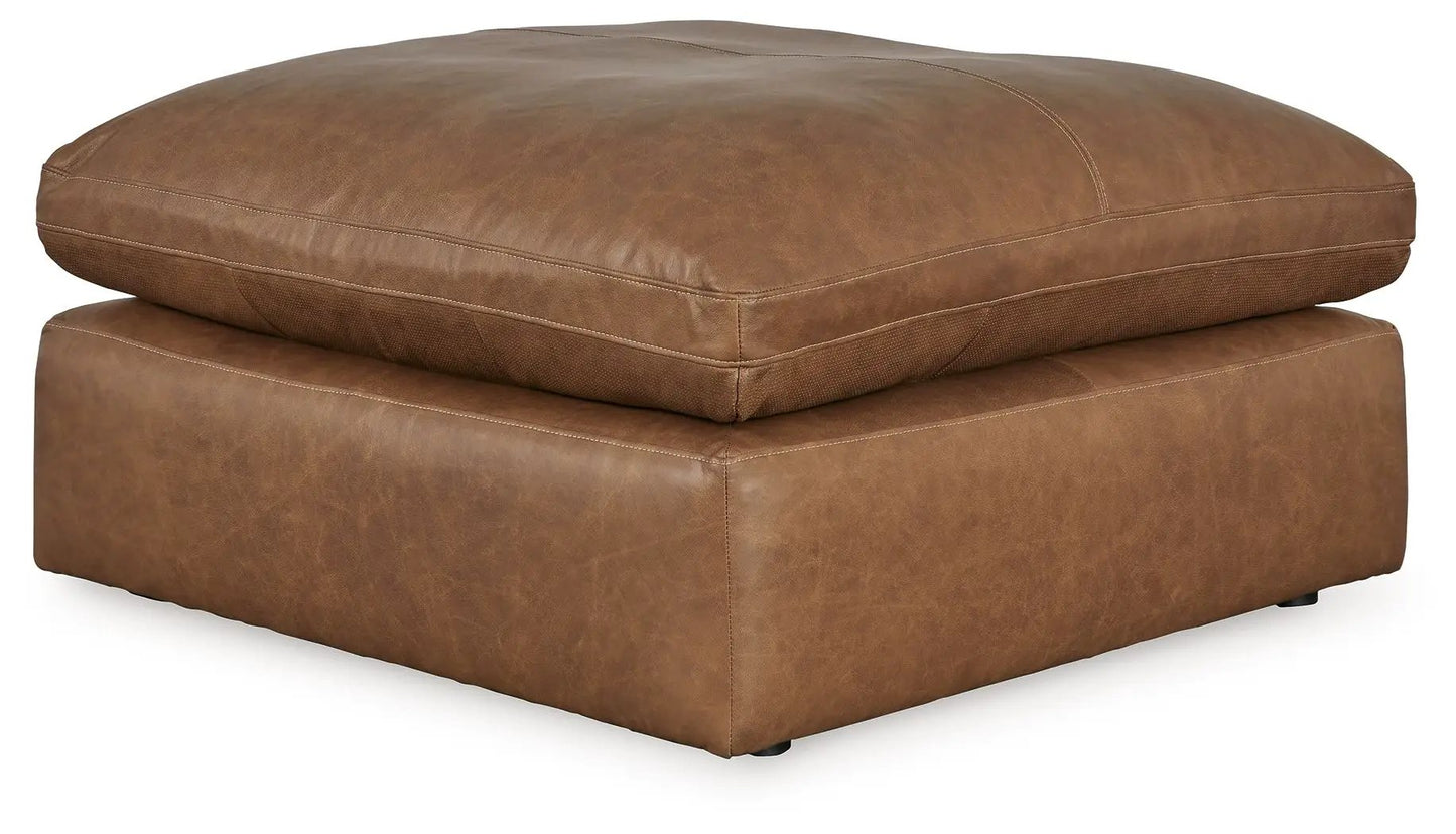 Emilia Oversized Accent Ottoman Leather and Faux