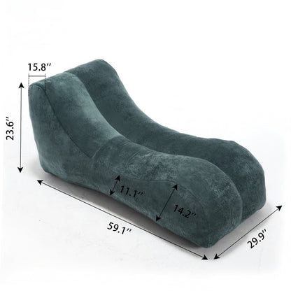 Bean bag chaise sofa chair in teal fabric with high density sponge filling on Tampa Home & Garden Store