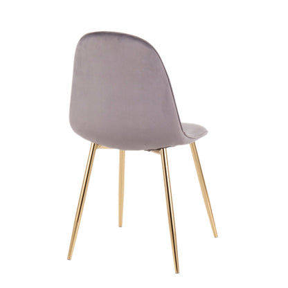 Pebble contemporary chair with upholstered gray seat and gold metal legs on Tampa Home & Garden Store