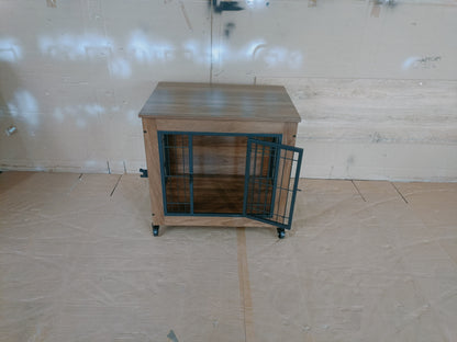 27.2in wooden dog crate furniture with wheels, metal grid door HouseOfZazla on Tampa Home & Garden Store