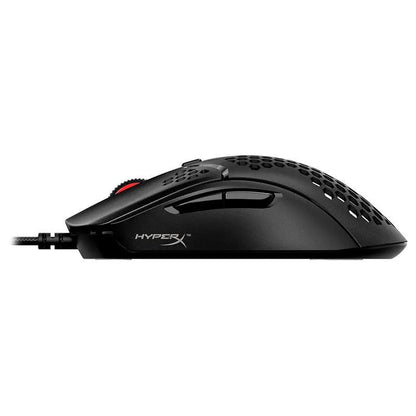 HyperX wired gaming optical mouse, black honeycomb shell with red scroll wheel, USB on Tampa Home & Garden Store
