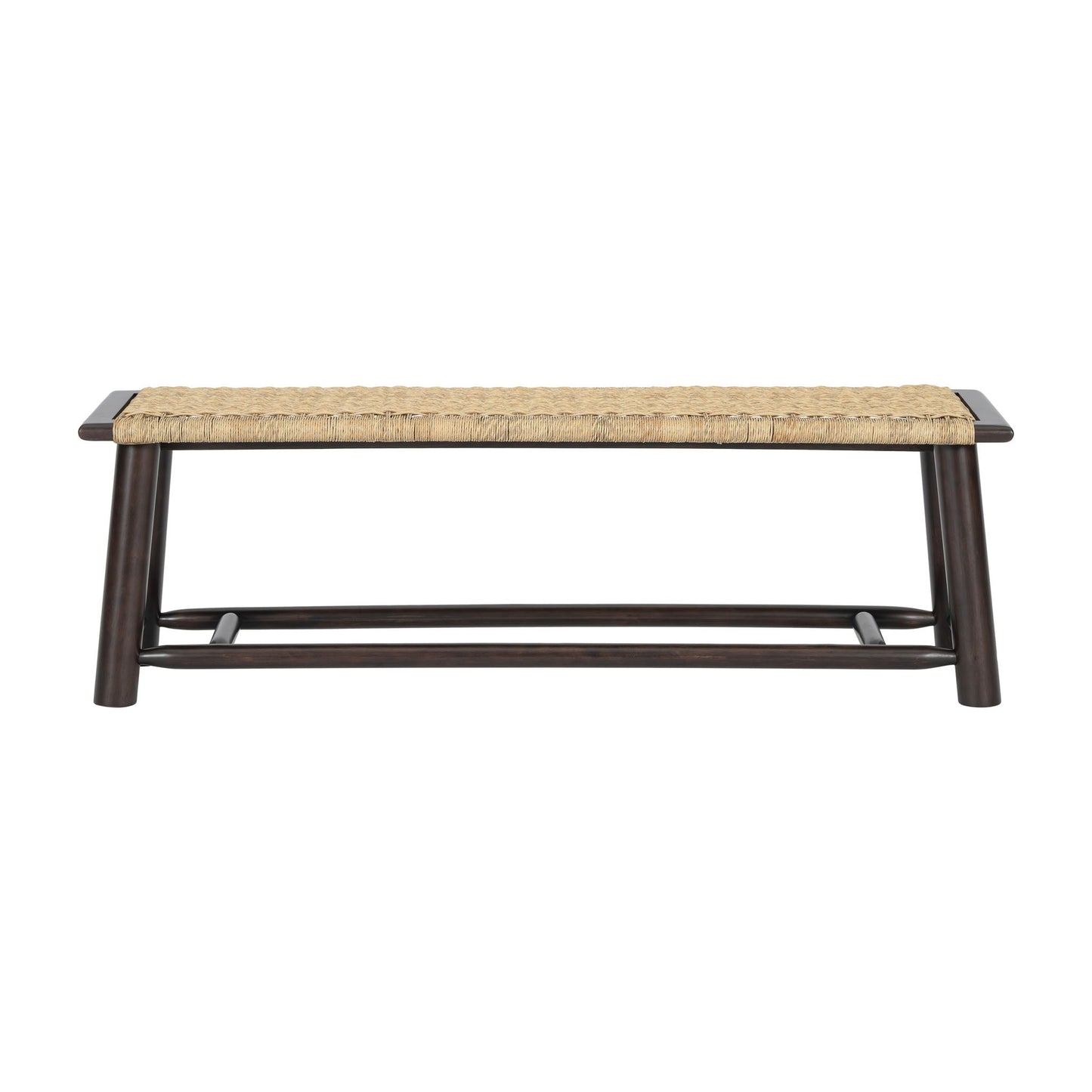 Solid Wood Rattan Bench for Indoor and Outdoor