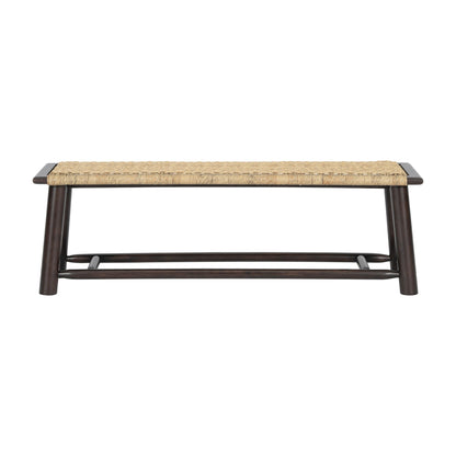 Solid Wood Rattan Bench for Indoor and Outdoor