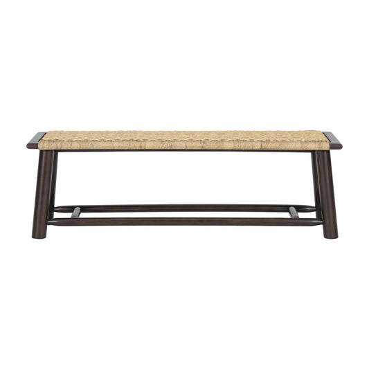 Solid Wood Rattan Bench for Indoor and Outdoor