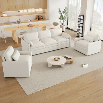 Cloud sofa set white fabric, 3-piece living room set by Unique Piece Furniture on Tampa Home & Garden Store
