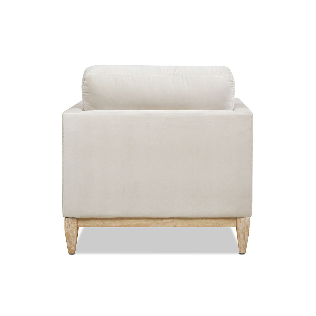 Modern Farmhouse chaise lounge with removable cushions beige by HouseOfZazla wooden legs on Tampa Home & Garden Store