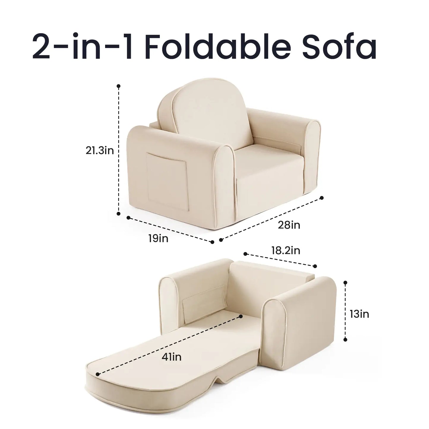 Tiny Land GentleSnug Kid Chair beige faux leather kid chair by Tiny Land INC on Tampa Home & Garden Store