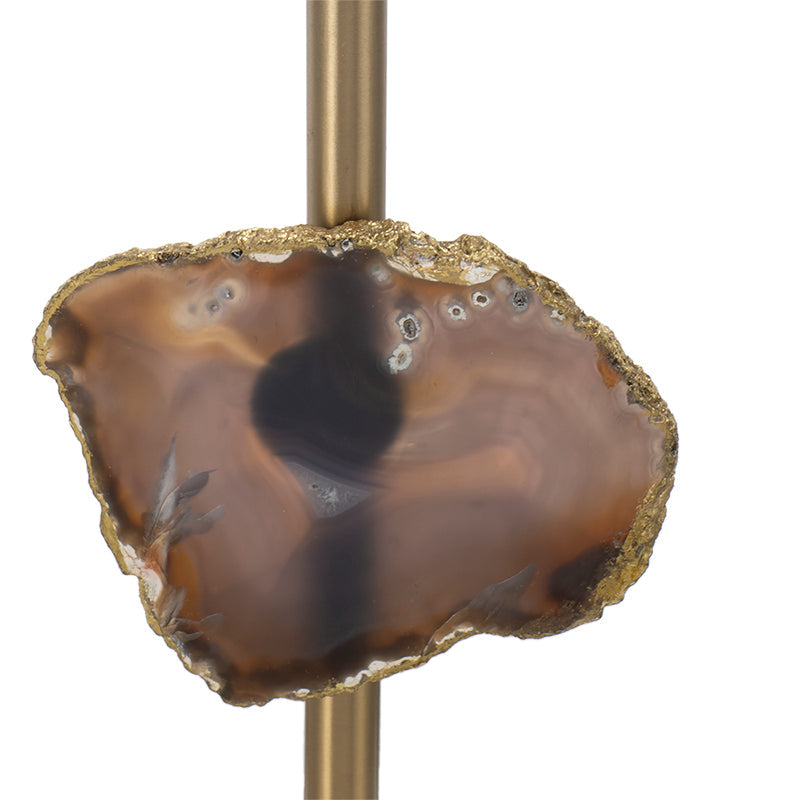 Acrylic table lamp with brown geode slice shade on gold stem by HouseOfZazla on Tampa Home & Garden Store