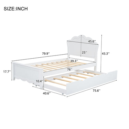 Platform bed with headboard and trundle in white by HouseOfZazla on Tampa Home & Garden Store