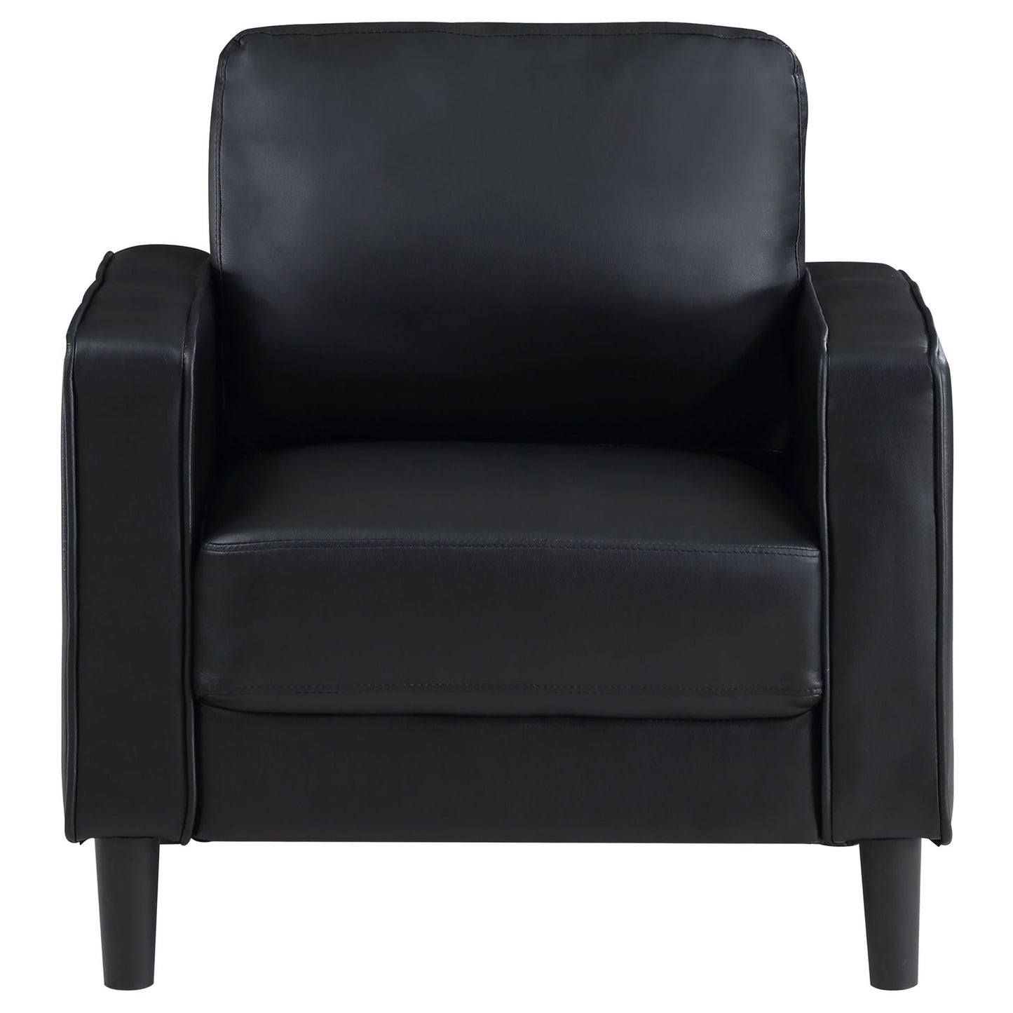 Weld 3pc Faux Leather Sofa Set with Wooden Legs