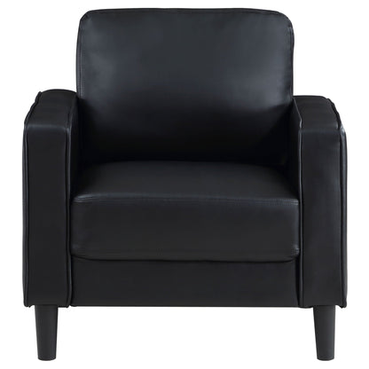 Weld 3pc Faux Leather Sofa Set with Wooden Legs