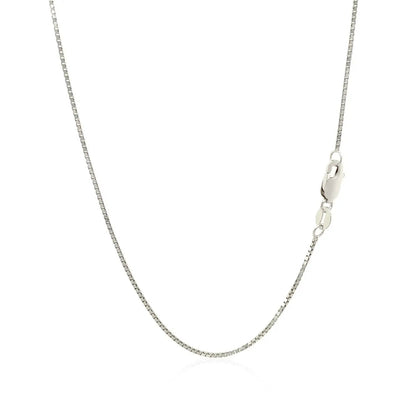 10k white gold classic box chain necklace 0.78mm by Bids.com on Tampa Home & Garden Store
