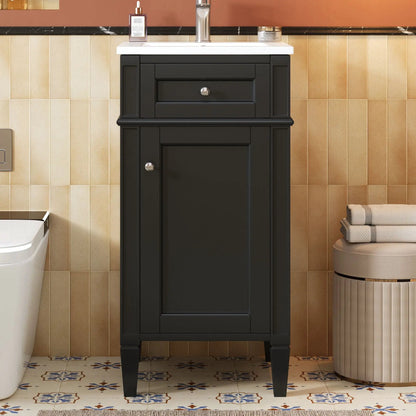 French Style Vanity With Sink and Solid Wood Legs