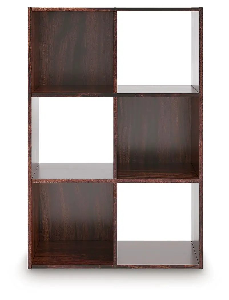 Glosmount cube organizer in dark walnut finish with six cubbies on wood frame on Tampa Home & Garden Store