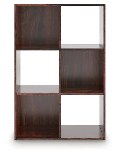 Glosmount cube organizer in dark walnut finish with six cubbies on wood frame on Tampa Home & Garden Store
