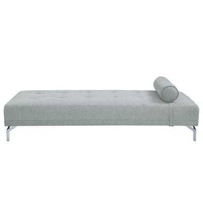 Quenti Velvet Sofa Bed In Gray With Pillow