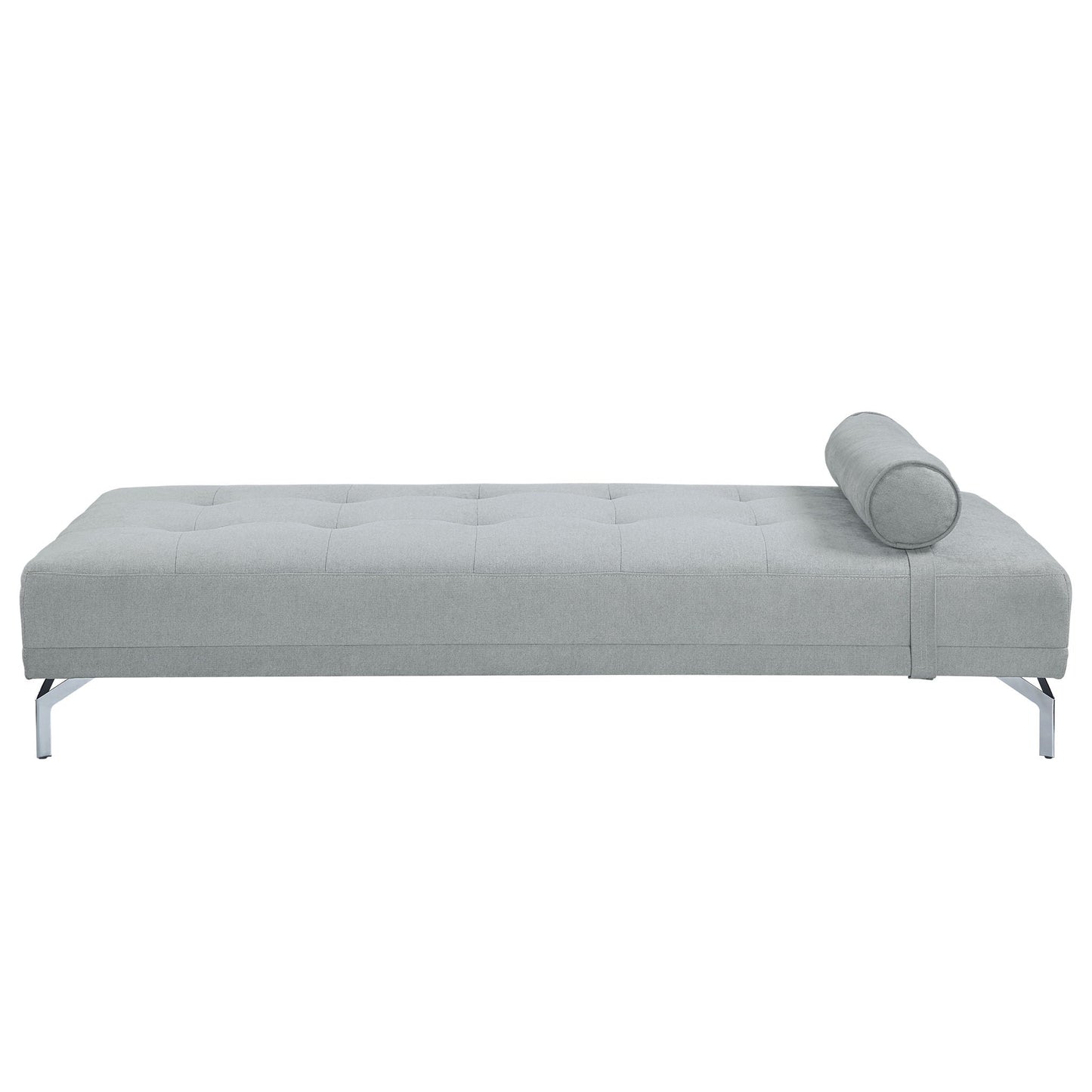 Quenti Velvet Sofa Bed with Pillow gray chaise with metal legs on Tampa Home & Garden Store