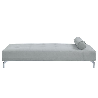 Quenti Velvet Sofa Bed with Pillow gray chaise with metal legs on Tampa Home & Garden Store