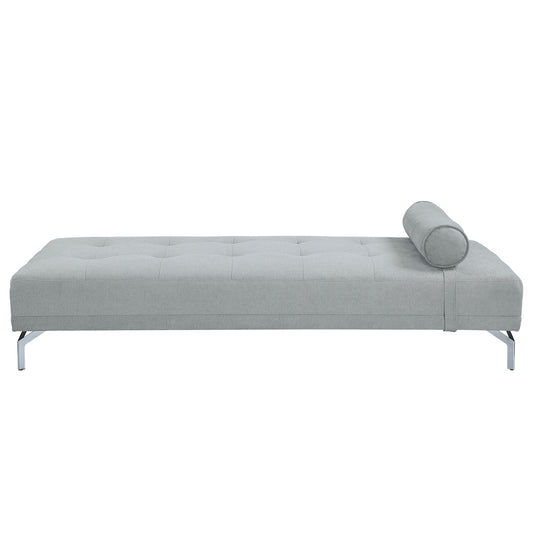 Quenti Velvet Sofa Bed with Pillow gray chaise with metal legs on Tampa Home & Garden Store