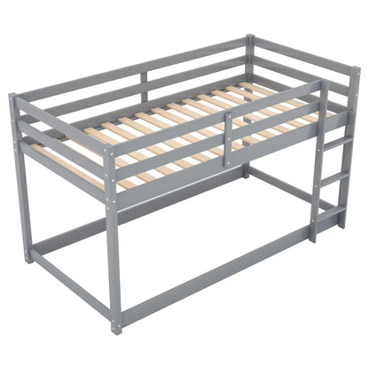 Durable Solid Wood Floor Bunk Bed With Ladder